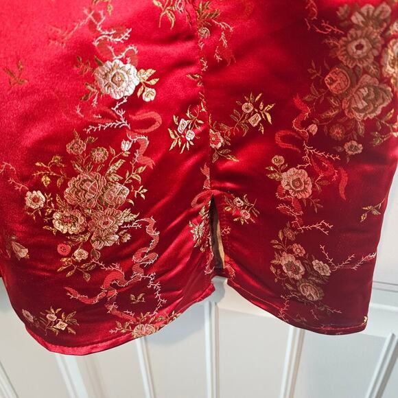 Princess Polly Mini Dress Womens Sz 6 Red Floral Whimsygoth Girly Asian Festival - Picture 5 of 9